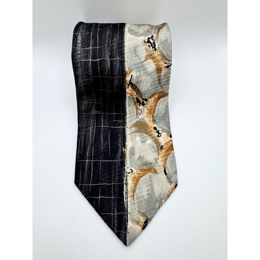 BACHRACH‎ Made in Italy Silk Necktie Geometric Print Business Casual Men